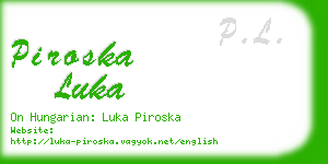 piroska luka business card